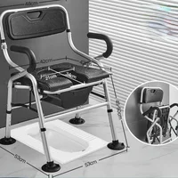 Elderly Support Toilet Chair, Bathroom Safety Enhancer, Stability Assist Seat, Foldable, NonSlip with Suction Cups Bathroom Aid 1