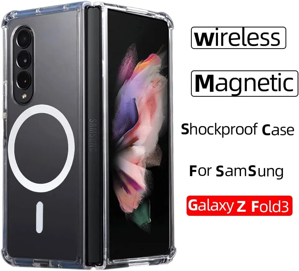 For Samsung Galaxy Z Fold 4 3 Magsafe Case Magnetic Wireless Charging  Ultra-thin Skin Friendly Matte Silicone Shockproof Cover - AliExpress