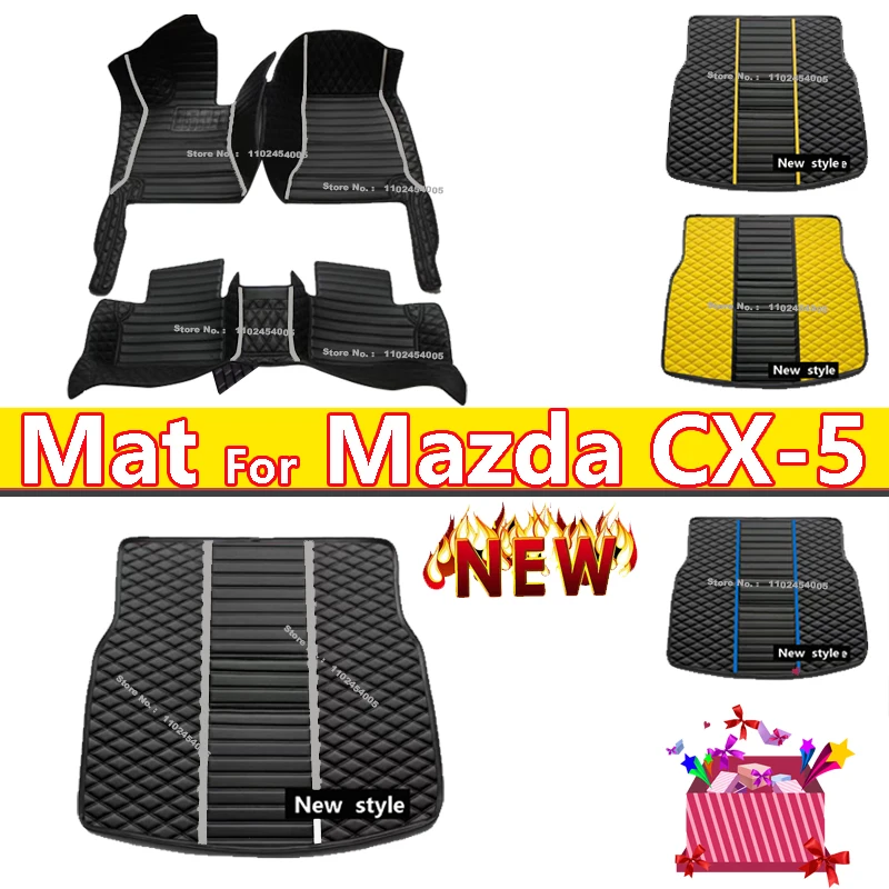 

Car Floor Mats For Mazda CX-5 CX5 KF 2017~2023 Leather Luxury Mat Rugs Carpet Full Set Auto Interior Parts Car Accessories 2018