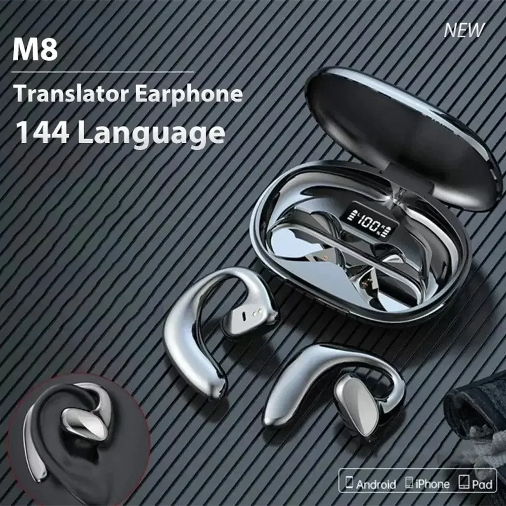 2024 New Top Smart Voice Translator Wireless Bluetooth Earphones Translation Multi 144 Languages Headphones Real Time Translate 1