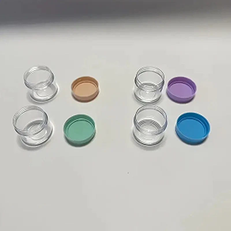 4PCS Empty 20g Travel Small Colorful Covers Clear Plastic Cosmetic Pot Jars With Lids For Face Cream Lip Balm Containers 5