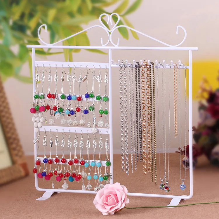 

Storage Jewelry Hanger Necklace Earring Metal Jewelry Rack Pedant Display Stand Earring Holder Jewelry Organizer Necklace Hanger