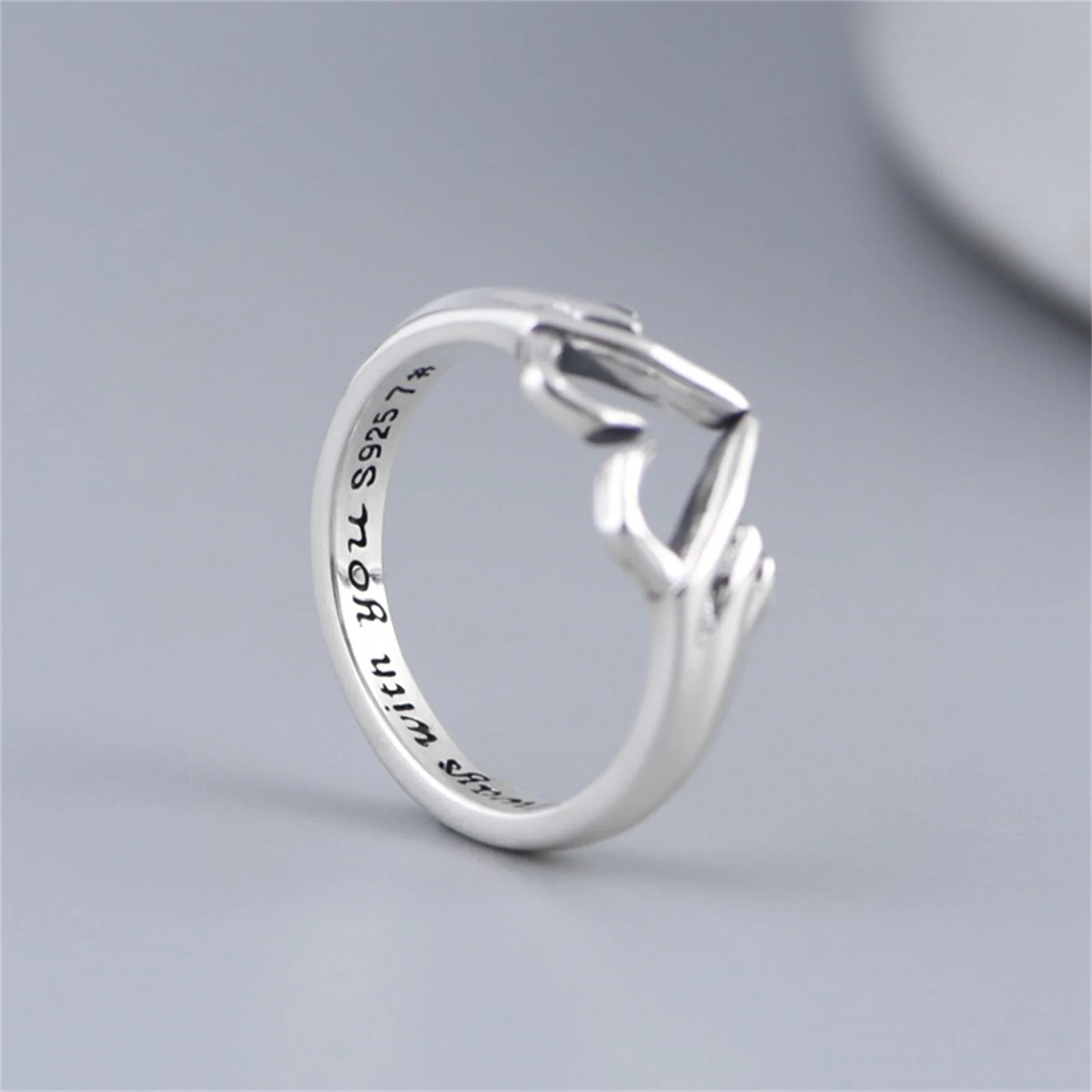 Lovely Hands Holding Heart Ladies Friendship Love Ring (JL# R10339) -  Jewelry Liquidation