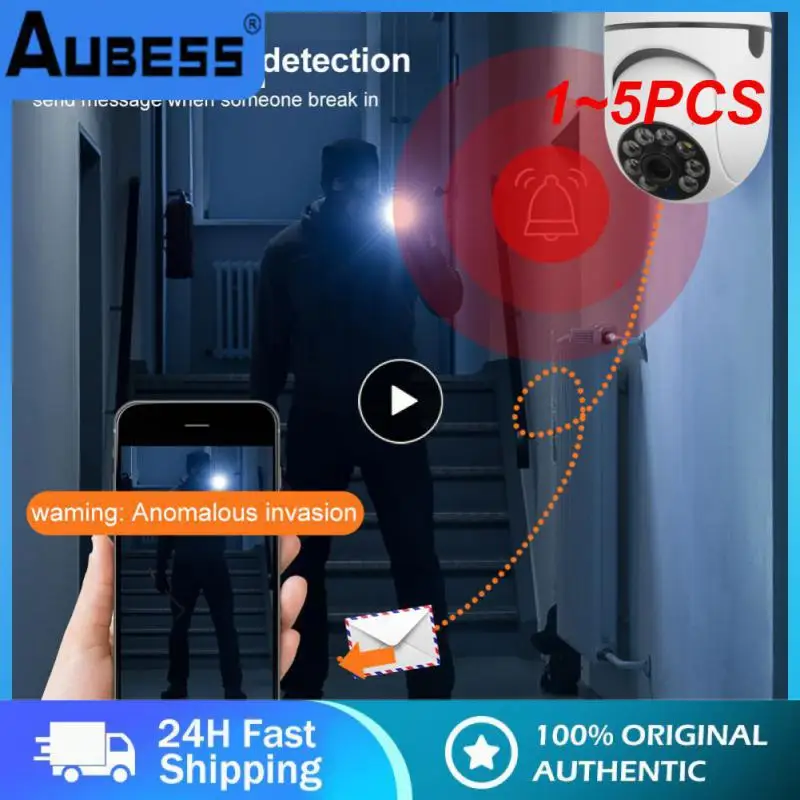 

1~5PCS E27 Bulb Wifi Surveillance Camera Indoor 4X Digital Zoom AI Human Detect Full Color Night Vision Wireless Camera Smart