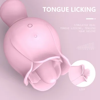 Female Rose Vibrating Egg Tongue Licking Vagina Sucking Vibrator Sexy Toys Intimate Nipple Sucker Powerful Sex Toy for Women 2