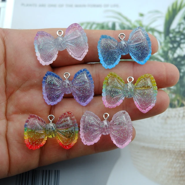 10pcs/Pack Cute Bow Resin Charms for Earring Bracelet Pendant Jewelry  Findings Phone Making