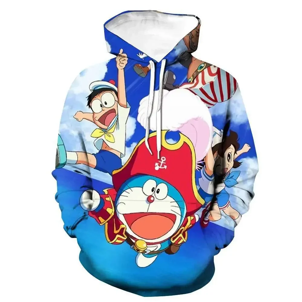 

2024 New Hoodie Doraemon Cartoon Animation Jingle Cat Mechanical Cat Digital Printing Hood Hooded Sweater for Men and Women