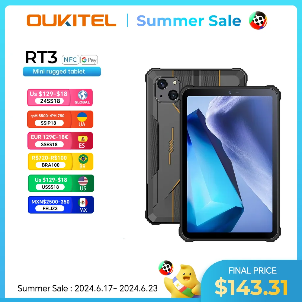 Oukitel-RT3-Mini-Rugged-Tablet-8-Inch-HD-5150-mAh-4GB-64GB-Android-12 ...