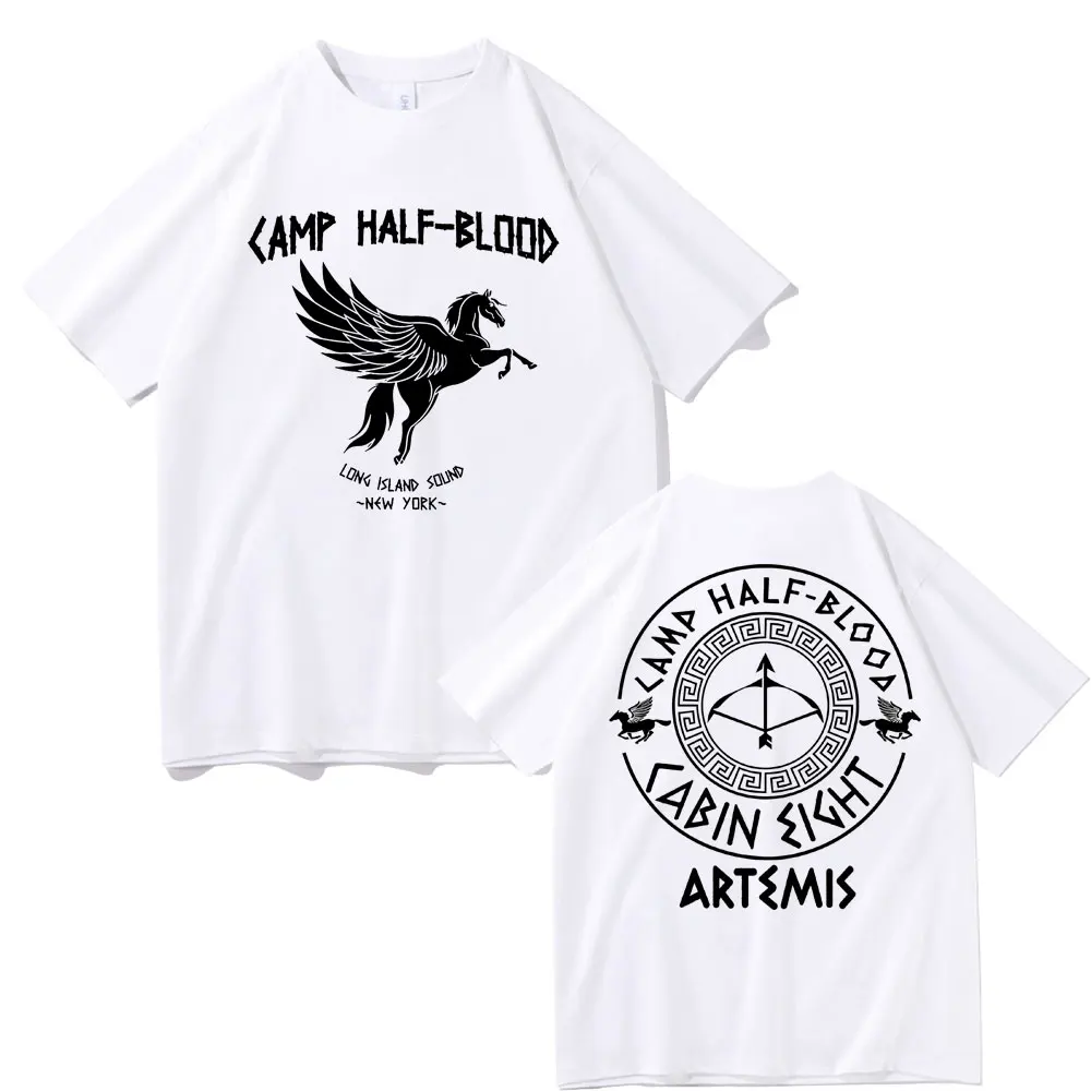 Camp Half Blood Graphic T-shirt Male Casual Tops Tees Men's 100% Cotton T-shirts Men Women's Hip Hop Oversized Tshirt Streetwear