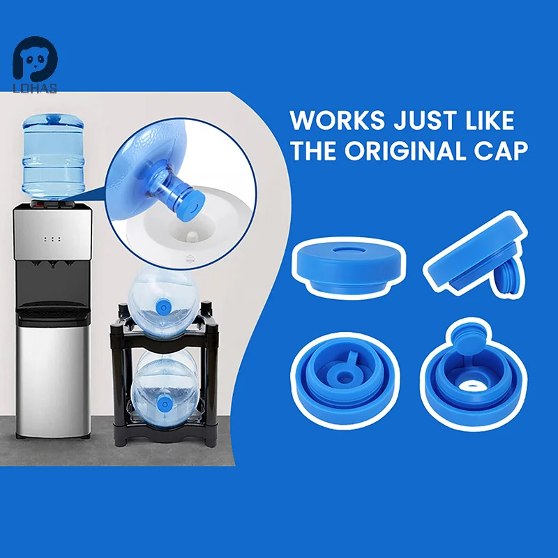 Water Bottle Replacement Lid 3 and 5 Gallon Water Jugs Lid Stopper Silicone Top Cover Drinking Bucket Anti Splash Accessories