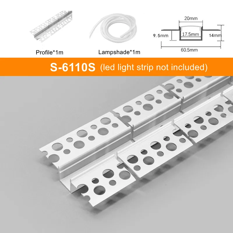 thumbnail image 1 of Barra de luz empotrada flexible con perfil de aluminio LED para techo, pared, bricolaje, decoración lineal, accesorios de iluminación interior, lámparas, 1 of 5