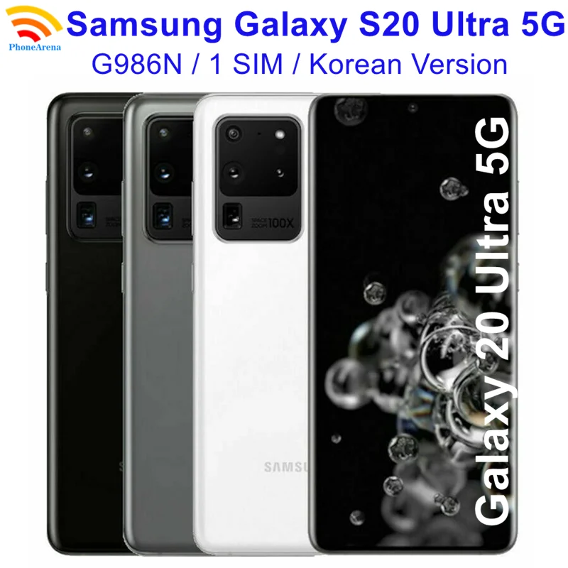 Samsung-Galaxy s20ウルトラ5gロック解除されたAndroid携帯電話,256GB ROM, 12GB  RAM,snapdragon,nfc,s20u,g988n,6.9インチ,オリジナル