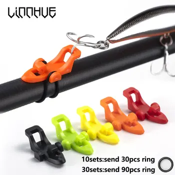 LINNHUE 20-30pcs Fishing Rod Pole Hook Keeper Lure Bait Holder Lure Accessories Jig Hooks Safety Keeping Holder Fishing Tool