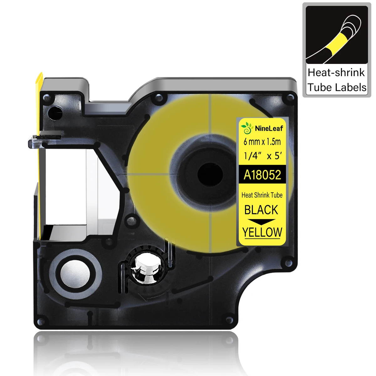 5Pcs 6-24mm Black on White Black on Yellow Heat Shrink Tube Tape 18051 18052 18053 18054 18055 18056 For Dymo RHINO Label Maker — view 3