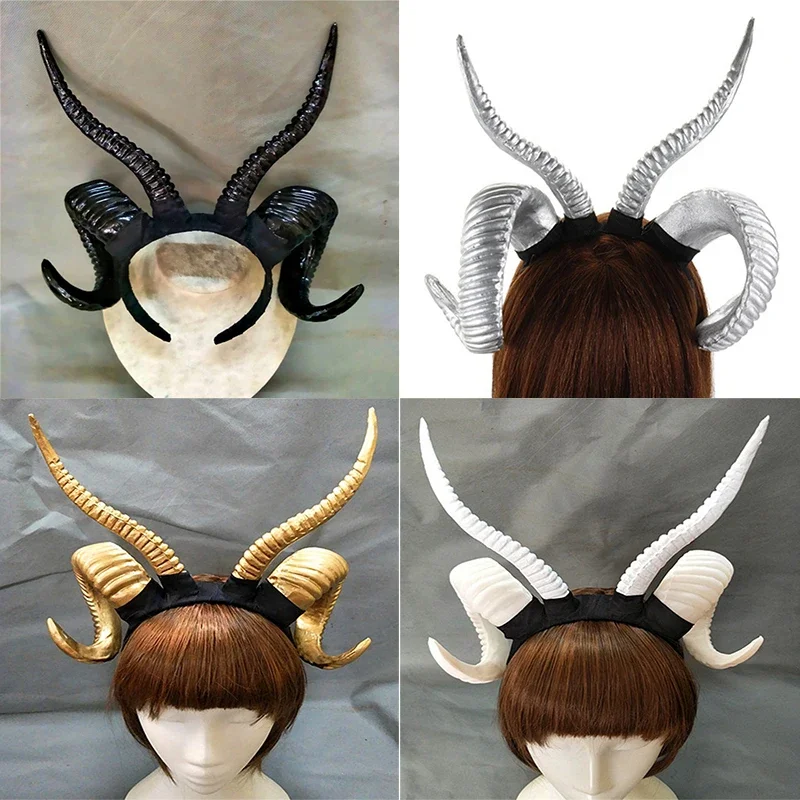 Costume Headband Anime Hair Accessories Handmade Sheep Horn Headband Hairband Accessory Demon Evil Gothic Lolita Cosplay Halloween Headwear Prop