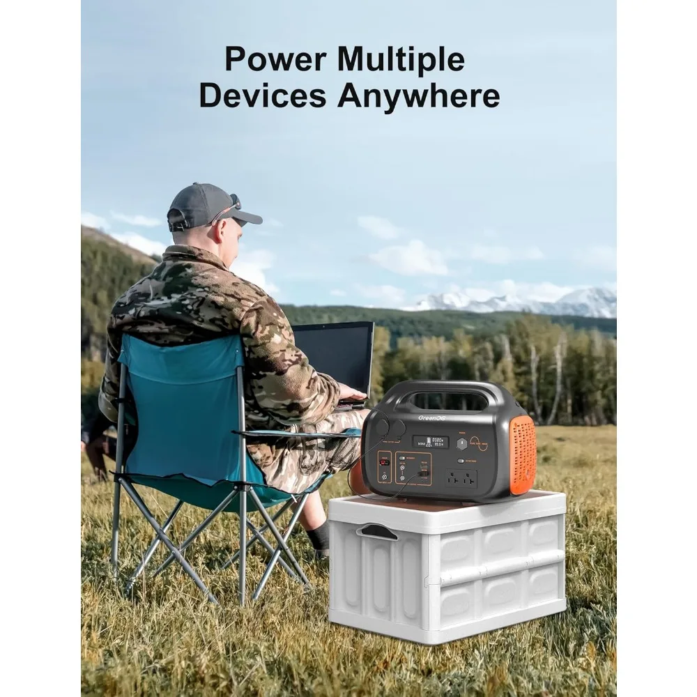 Portable Power Station Ports Camping Power Bank for Outdoors Home LED Lithium Battery Backup with USB-C Solar gene 6
