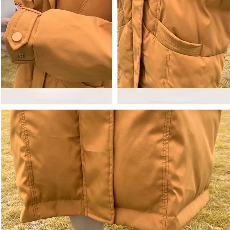 New Women Down Jacket Winter Coat Female Warm Thick Extra Large Size Parkas Loose Long Outwear Fox Fur Collar Hooded Overcoat