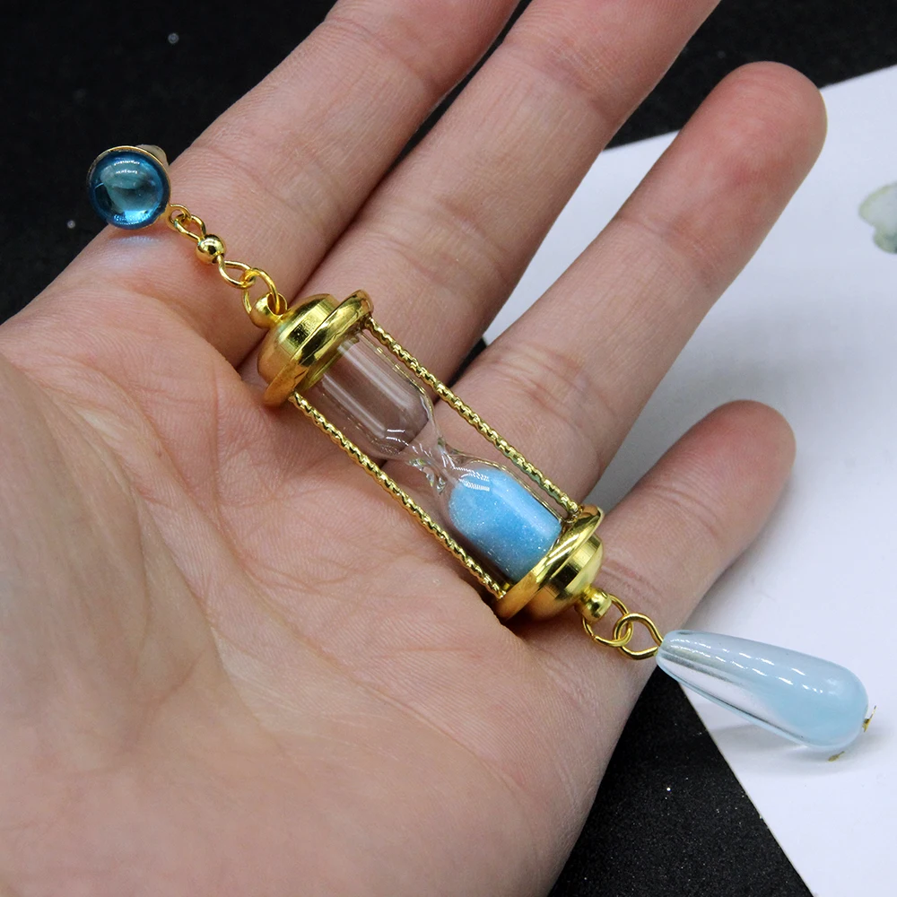 Stud Earrings Dangle Earrings Hoop Earrings Chain Ear Clips Drop Earrings Pendant Earrings Long Earrings Ear Loops Jewelry Anime Vanitas Earrings The Case Study of Vanitas No Carte Blue Hourglass Ear Clips Jewelry Fans Cosplay Gift