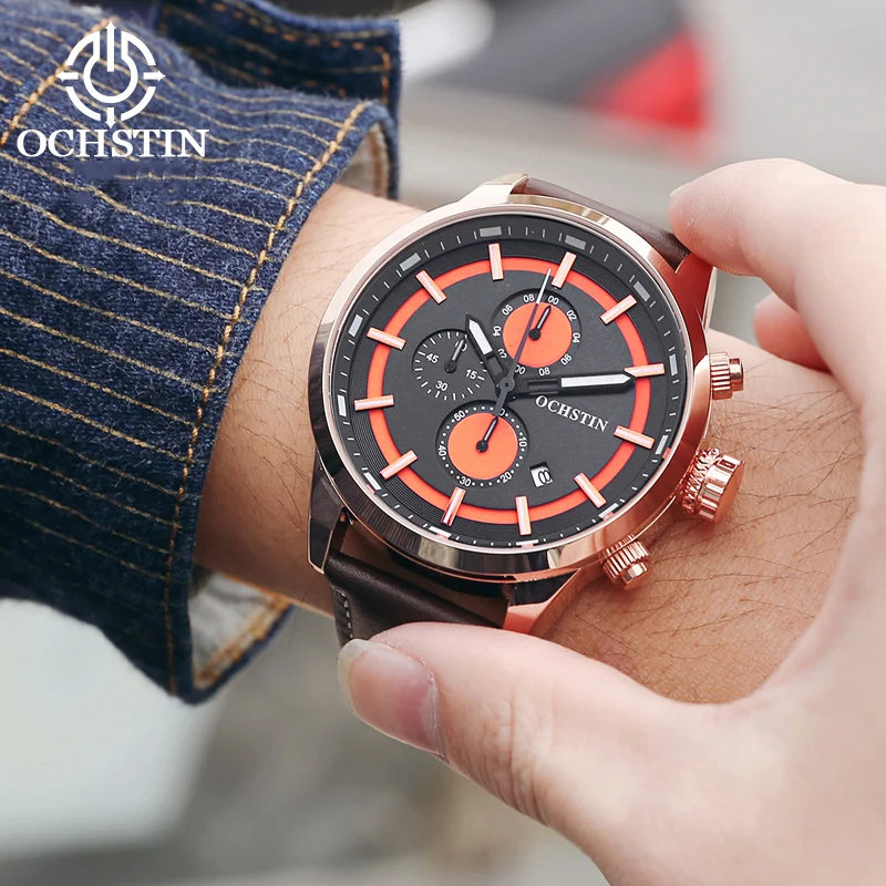 ochstin new 2024 innovative nylon series atmosphere simple multi-function quartz movement waterproof watch men's quartz watches