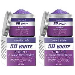 Purple Teeth Whitening Powder, 50g - Deep Clean Formula with Fresh Breath and Natural Pearl Essence (2Pcs)