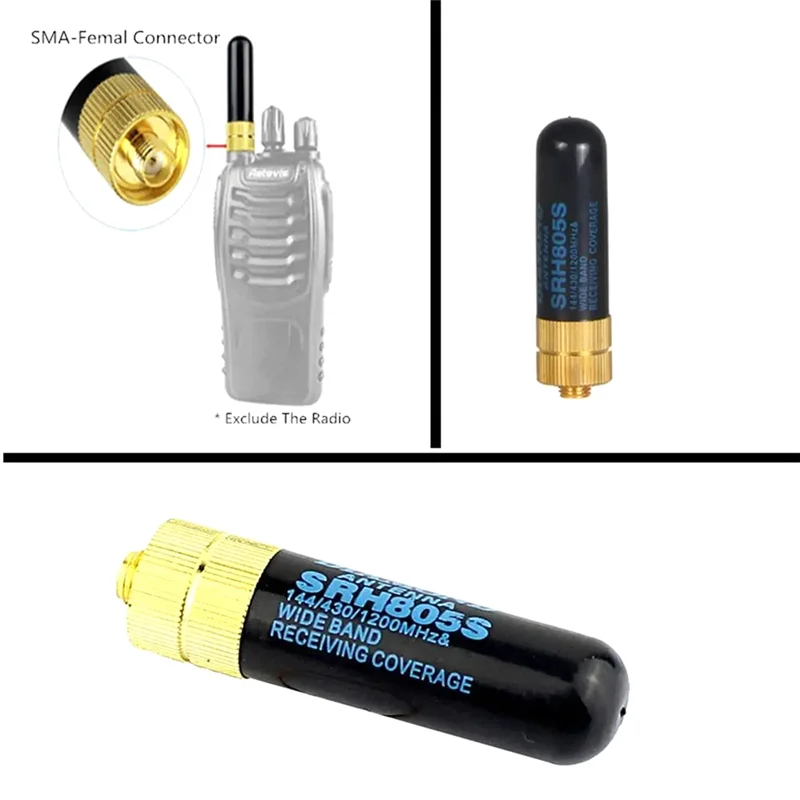 DL-Walkie Talkie 안테나 SRH-805S 듀얼 밴드 안테나 5Cm 엄지 안테나 다기능 초단거리 소형 안테나 간편한 설치