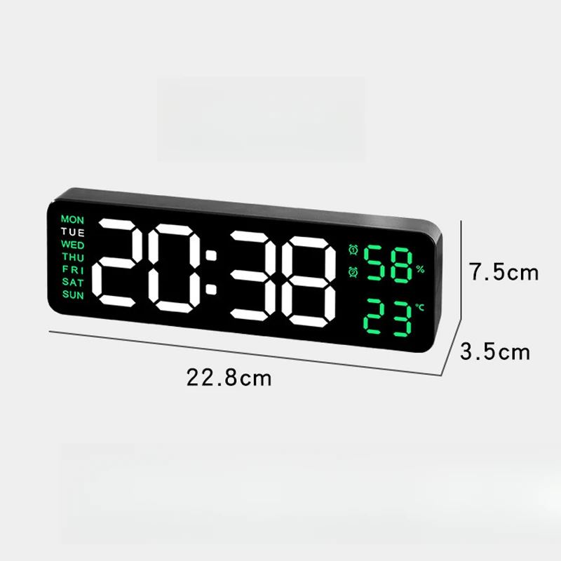 Digital Wall Clock 22.8CM LED Alarm