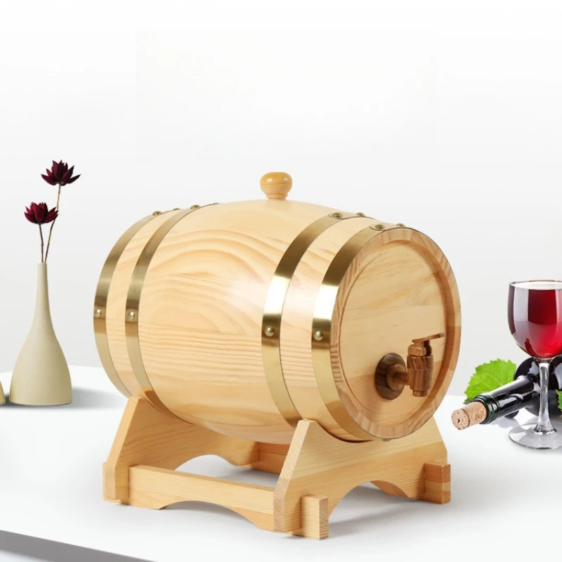 Wood Wine Barrel Vintage Oak Beer Brewing Accessories Whiskey Storage Container Home Decoration Bar Tools Wine Making 1L 1.5L 3L