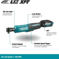 Clé à cliquet sans fil MAKITA DWR180Z 18V LXT, entraînement de 6,35 mm, 800 tr/min, 47,5 N·m, clé à angle, clé à douille, outils électriques DWR180 2