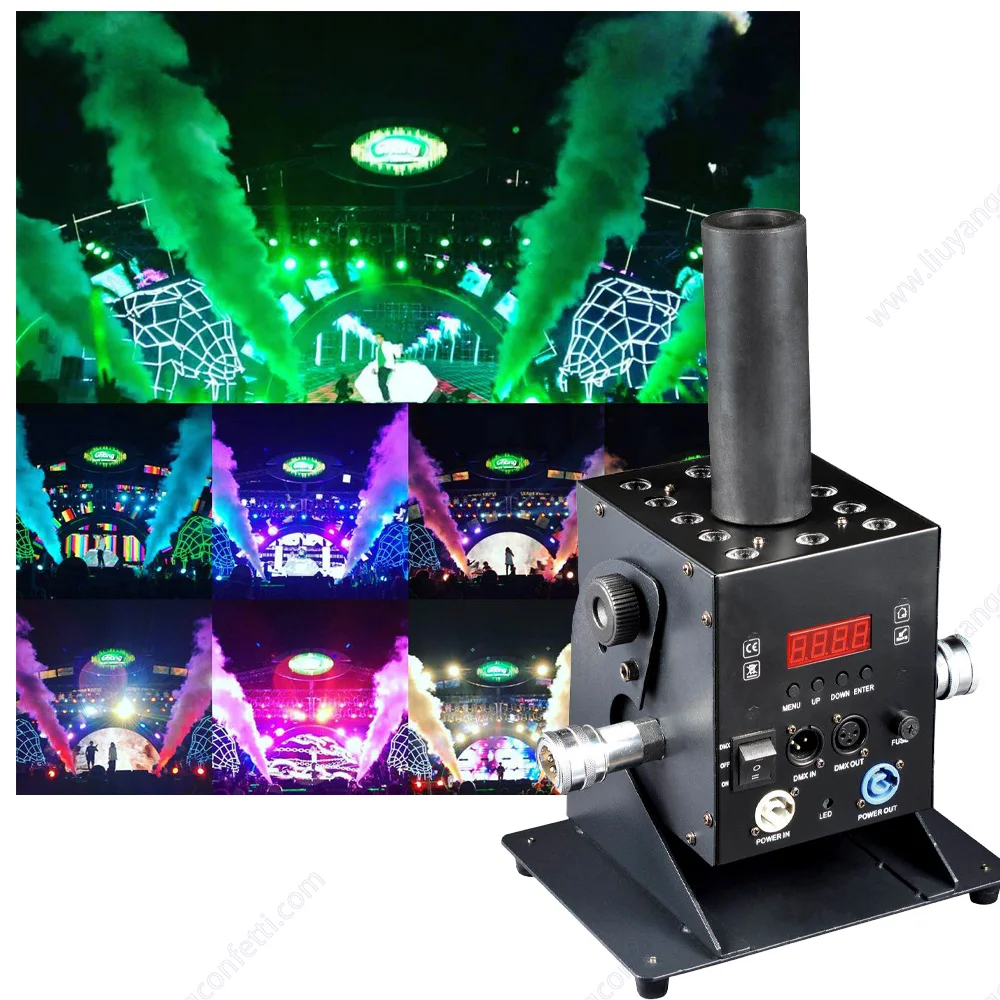 Dmx Stage Special Effects 12*3w Rgb 3in1 Co2 Jet Machine Dmx512 Led Smoke Fog Wedding Event Party Light Dj Disco Nightclub FX