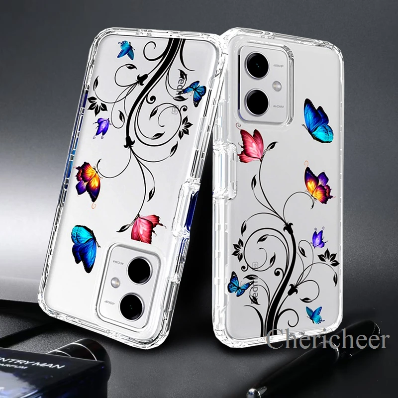 Painted Clear TPU Case For Samsung Galaxy S23 Plus S22 S21 S20 FE S10 Plus  Note 10 Note 20 Ultra Crystal 2 in1 Shockproof Cover