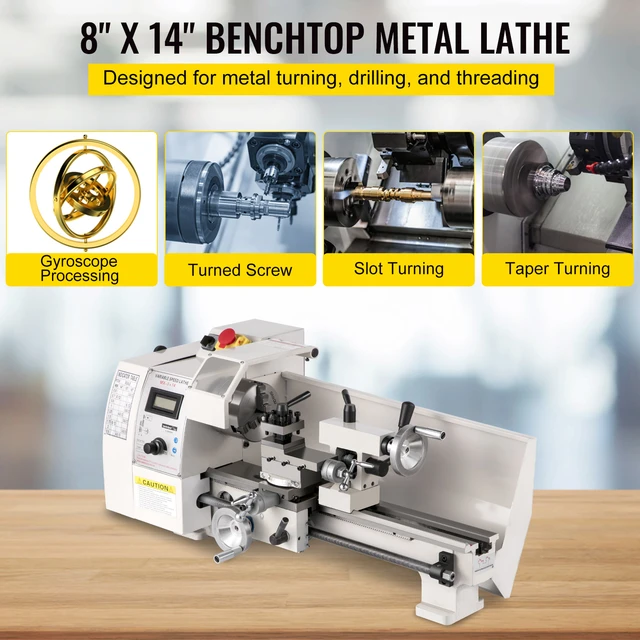 VEVOR Metalldrehmaschinen 650w Mini Drehmaschine 210x350mm, Drehmaschine  Metall Klein Mini Drehbank mit Gewindebereich von 10-44 TPI - AliExpress