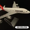 Scale 1:400 Metal Aircraft Model, Qantas A380 Airplane Diecast Plane Aeroplane Home Office Decor Mini Moto Toys for Boy 3