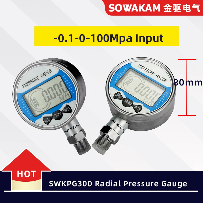 

80mm 0-100Mpa Pressure Gauge Digital Pressure Manometer Gauge LCD Display mpa bar psi kgf/cm2 Air Oil Liquid