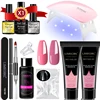 LIMEGIRL 15ml Nail Extension Gel Set with UV LED Light Nail Thickening Sequin Glitter Gel Set Vernis Semi-Permanent Manicure Kit 1