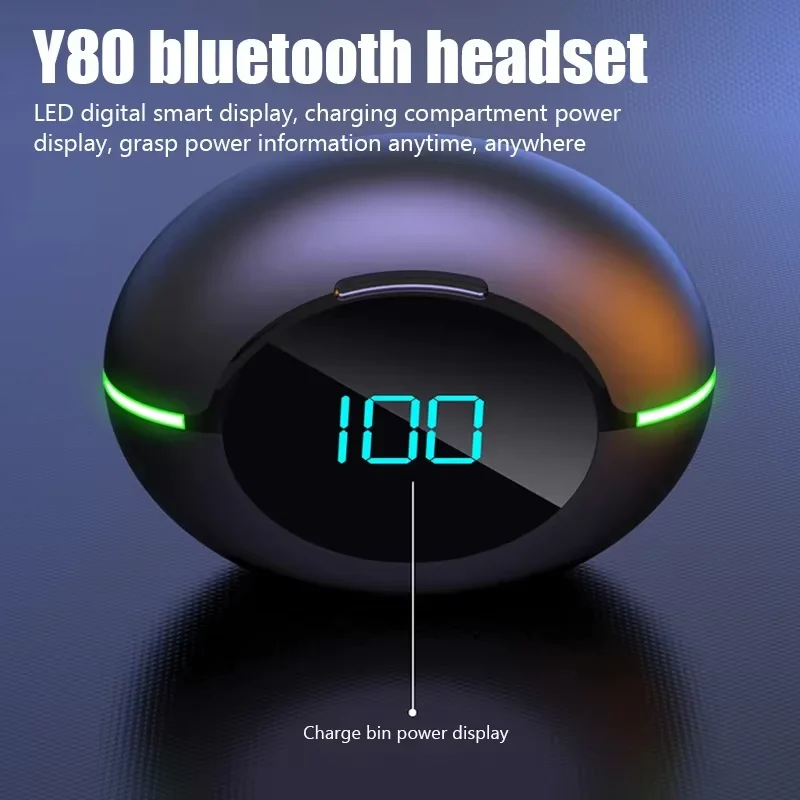 TWS Breathing Light Y80 Wireless Bluetooth Earphones 5.1 In-Ear 3