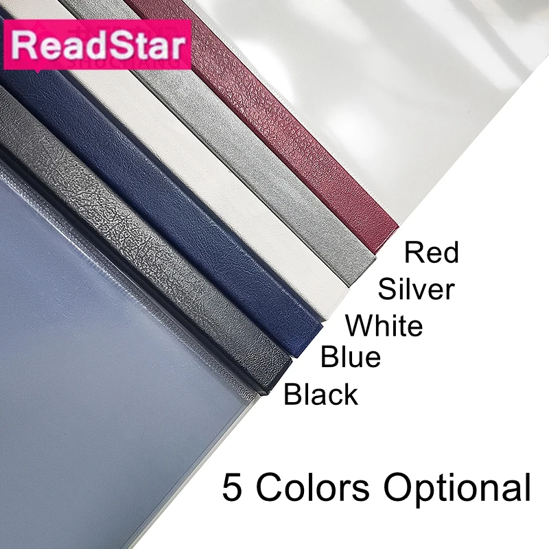 5PCS/LOT ReadStar A4 1-32mm(1-315sheets) Steel Spine Thermal Binding Covers Steel Ridge Transparent Matte Book Binding Covers