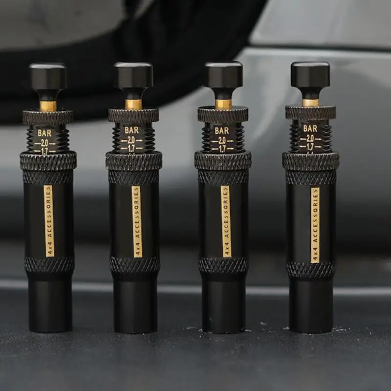 deflatore pneumatici + Assortimento stelo valvola | 4 pezzi Set di valvole di s audio della valvola di s audio della pressione dei pneumatici in lega auto per auto Accessori universali