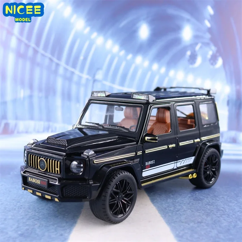 1:18 Mercedes Benz BRABUS G800 Off-road car Diecast Metal Alloy Model car Sound Light Pull Back Collection Kids Toy Gift E218 1 28 mercedes benz x class exy 6x6 off road car diecast metal alloy model car sound light pull back collection kids toy gift a91