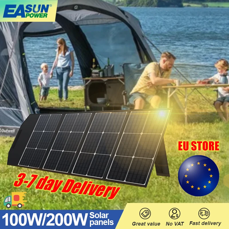EASUN Flexible Foldable Solar Panel 100W 200W Portable Sun Energy PV