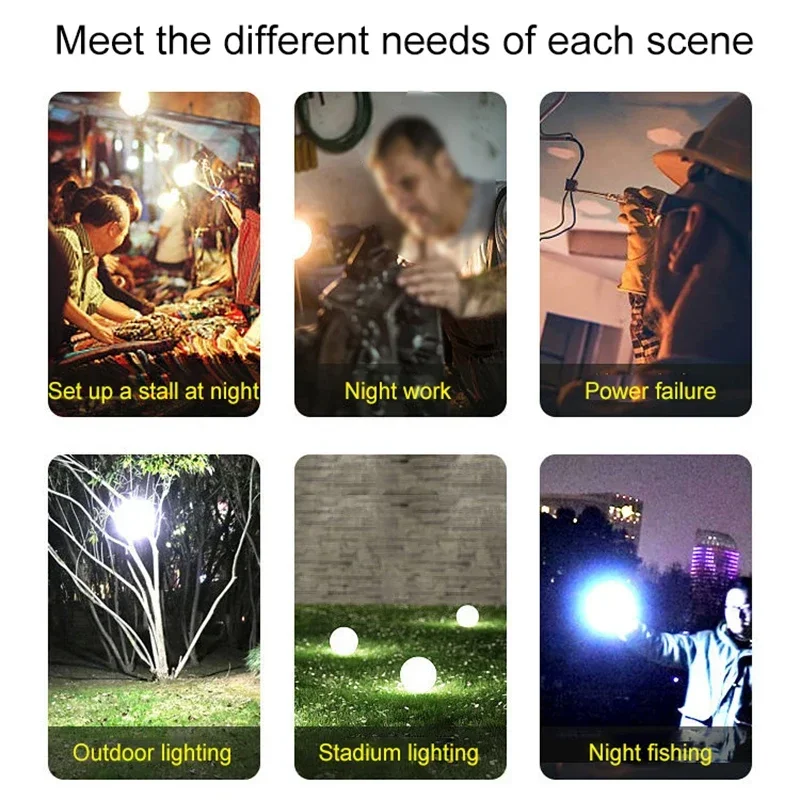 Camping Light USB Rechargeable Camping Lights Led Light Lantern Portable Emergency Bulb Lamp High Power Tents Lamp Flashlight Equipment Bulb