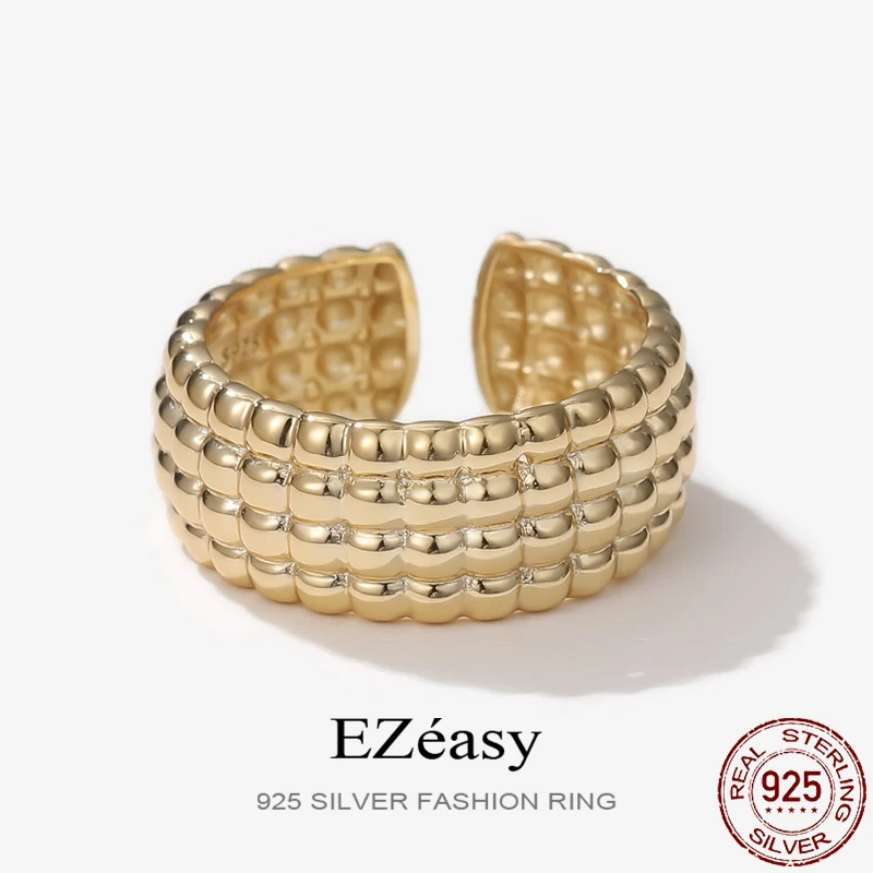 

EZeasy 925 Sterling Silver Luxury Fine Rings Small Round Egg Shaped Trend For Women High Quality Wedding Design Jewelry Gift