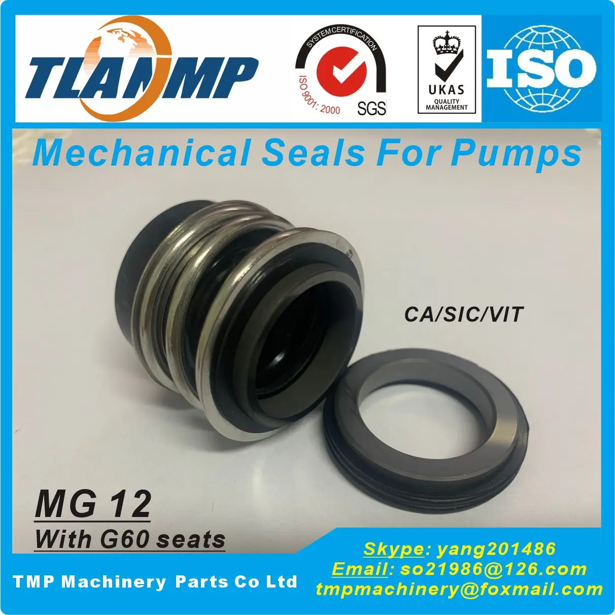 MG12-24 , MG12/24-G6 , MG12/24-G60 MG12/24-Z TLANMP Mechanical Seals with G6/G60 Stationary Seats MG12-24