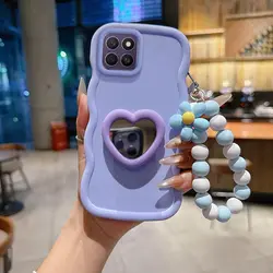 Wavy Silicone Lanyard Phone Case with Bracket - Honor X6b 4G (PURPLE)
