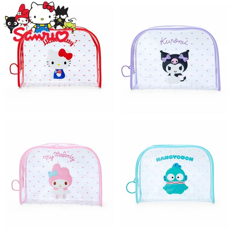 

Sanrio Melody Kuromi Hello Kitty Cinnamoroll Pochacco PVC Transparent Jelly Bag Cosmetics Gadgets Storage Bag Student Pen Case