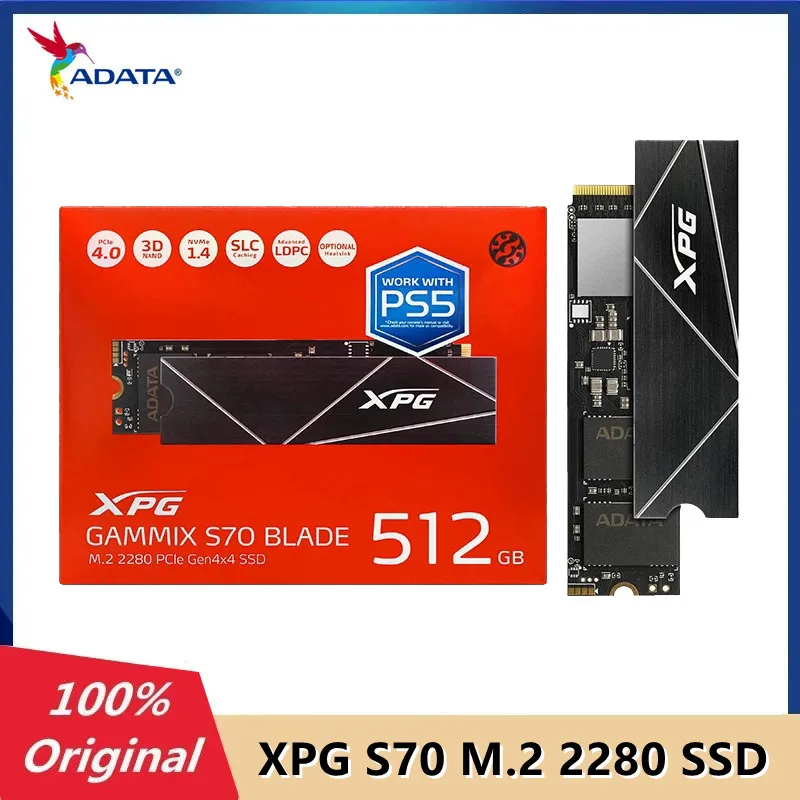 

Original ADATA XPG GAMMIX S70 2TB 1TB 512GB M.2 2280 PCle Gen4x4 SSD Internal Solid State Disk Hard Drive For Laptop Desktop PC