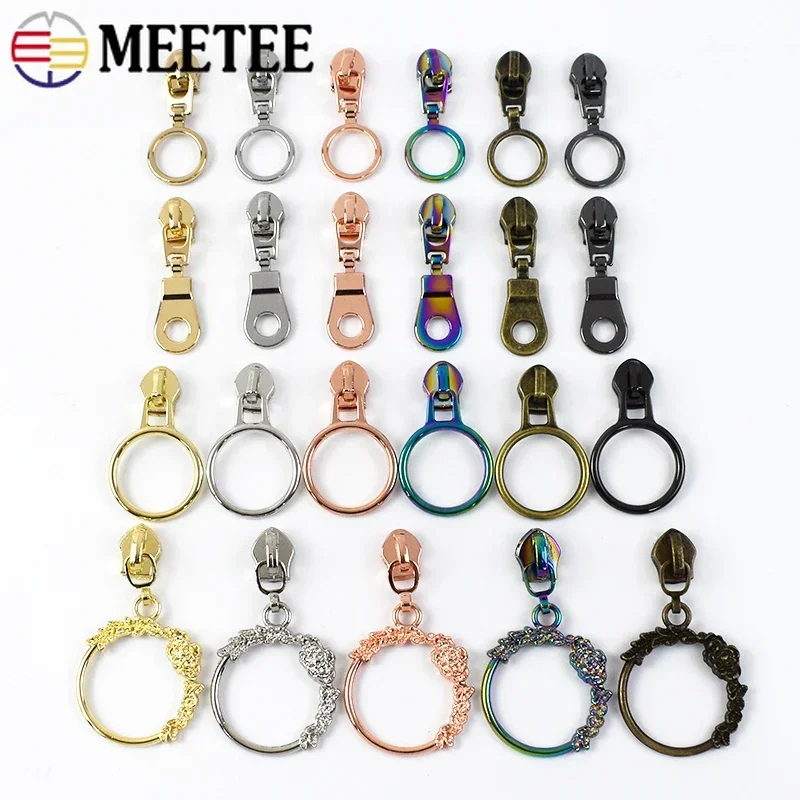 5/10Pcs 5# Sewing Zipper Puller Slider for Nylon Zippers Cursors Backpack Garment Decor Zips Spare Zip Repair Bag Accessories