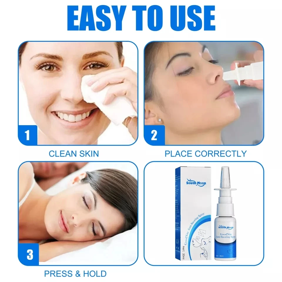 Herbal nasal spray to treat sinusitis Stop snoring to relieve stress Sleep cold sneeze