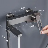 ก๊อกน้ําอ่างอาบน้ําขอบถังห้องน้ําวาล์วผสมร้อนและเย็นปืนสเปรย์อาบน้ําแบบเรียบง่าย 3