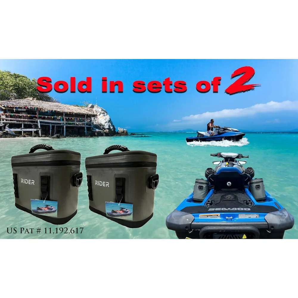 Set of 2 Coolers Fits All Personal Watercraft-Gray