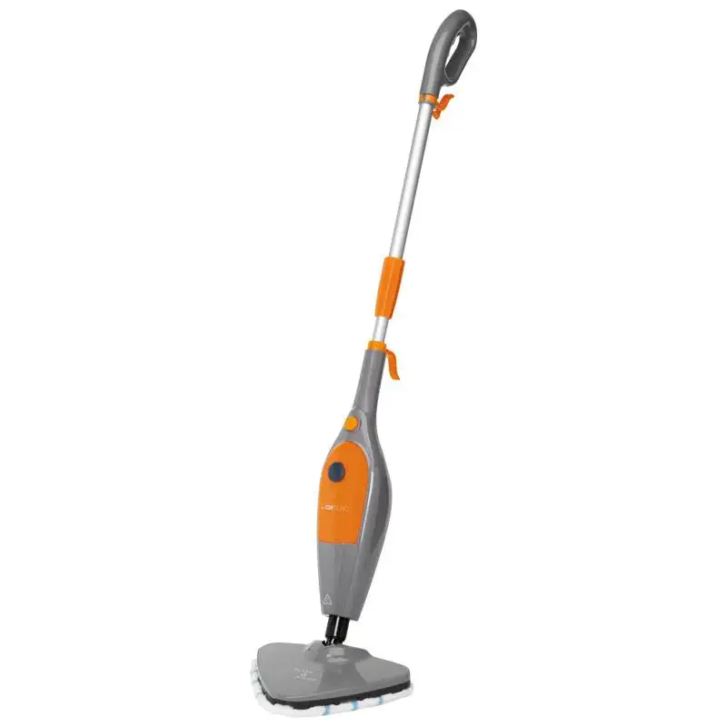Clatronic Dr 3539 Vapour Mop, Disinfect 100 °C, 300Ml, 25 G Steam/Min, 5 M Cable, Telescopic Bar, Gray/Orange, 1500W